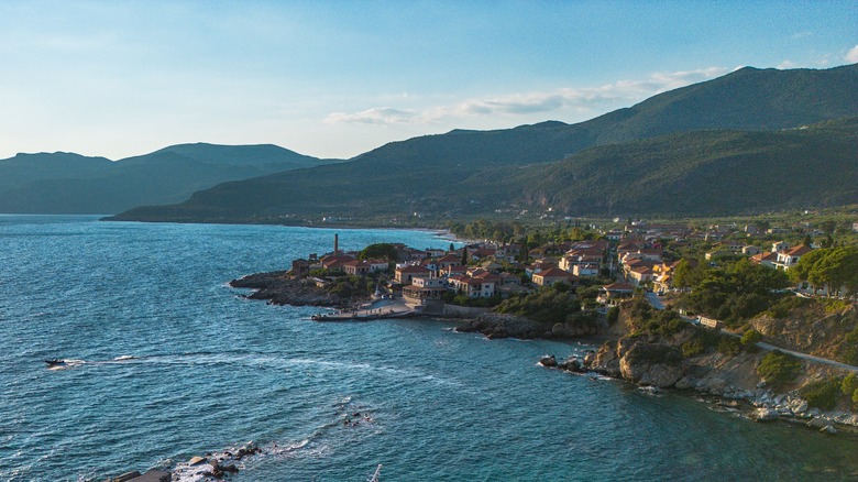 Kardamyli, Greece from the ocean