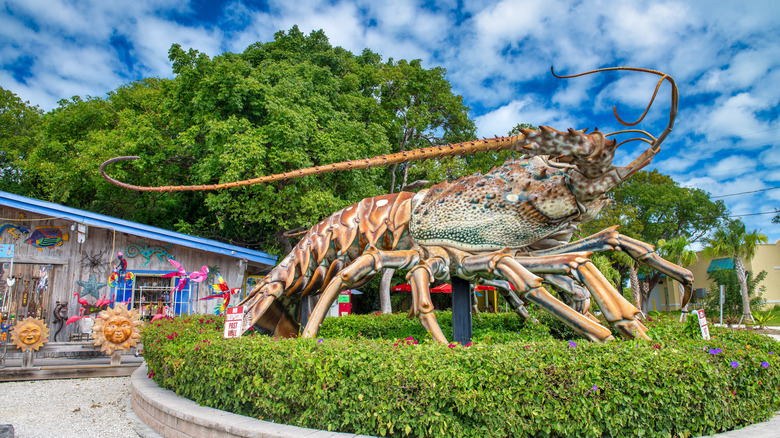 Betsy, the 40-foot-long lobster sculpture at the Rain Barrel