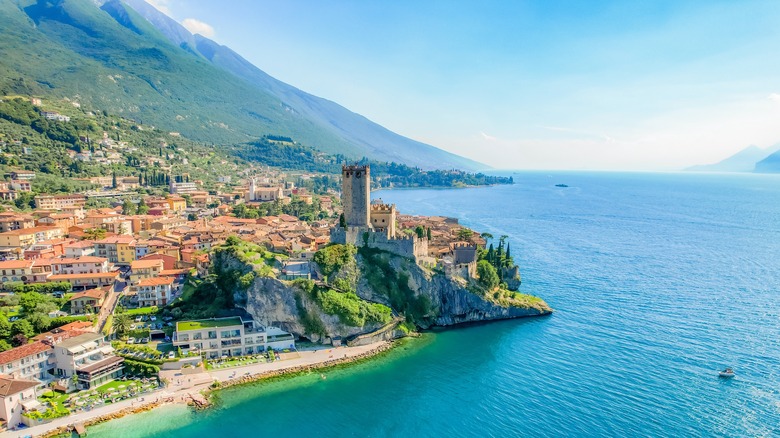 A medieval town on lake