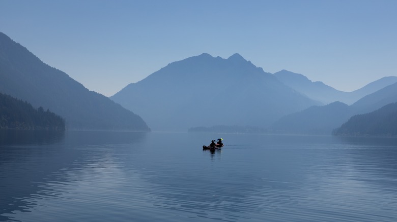 Boaters on Lake Crescent, Olympic National Park