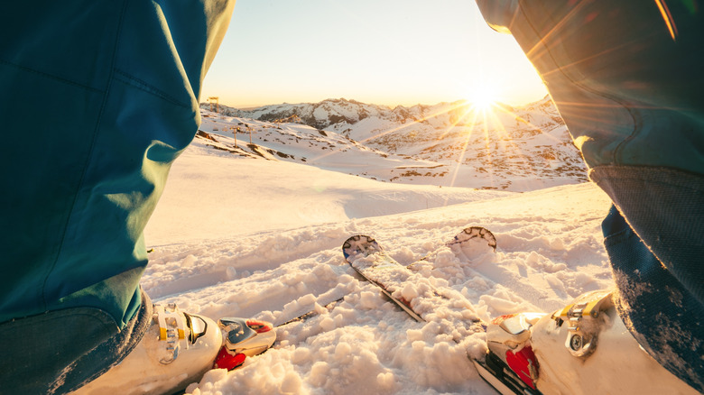 Skiing in Alaska's rugged mountains.