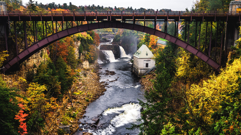 Bridge across the river at Ausable Chasm