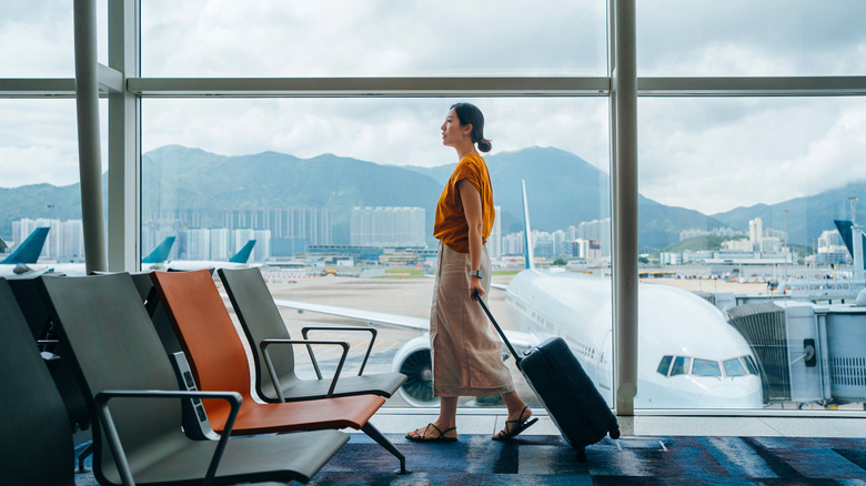 Woman at an airport