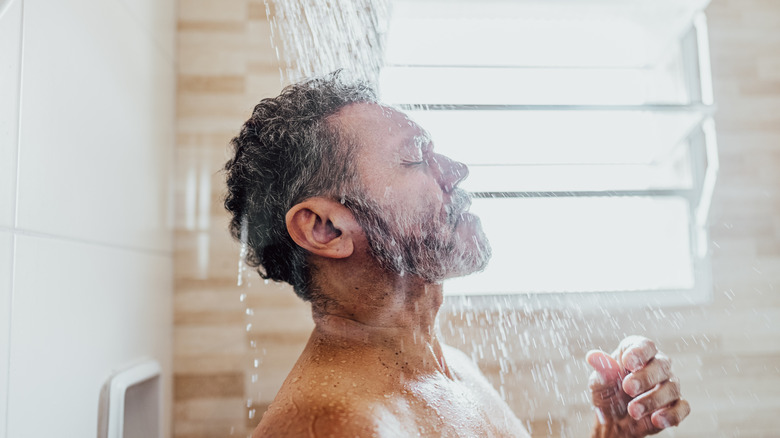 Man taking a shower