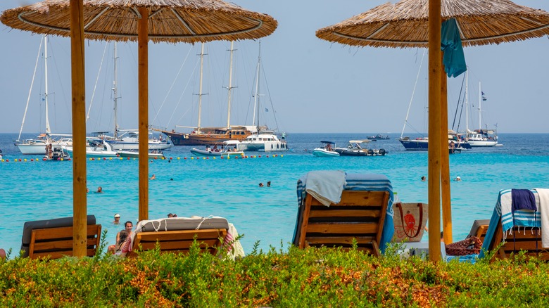 Loungers on Voutoumi Beach