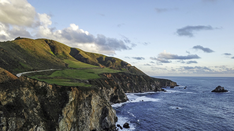 view of cliff and water in Big Sur