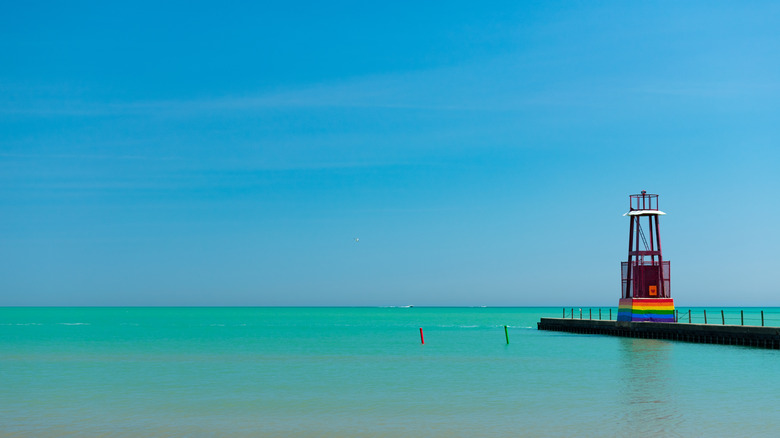 A view of Lake Michigan from Kathy Osterman Beach