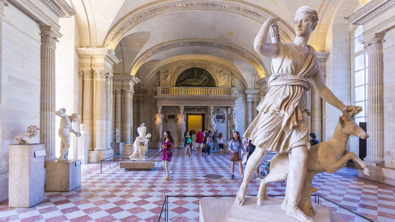 Inside the Louvre Museum in Paris, France