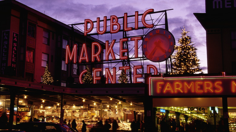 Pike Place Market at Christmastime