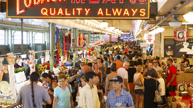 Pike Place Market at Christmastime