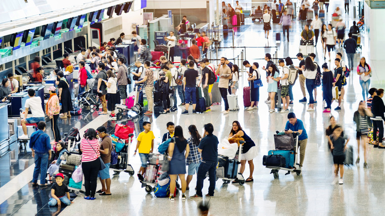 A crowded airport