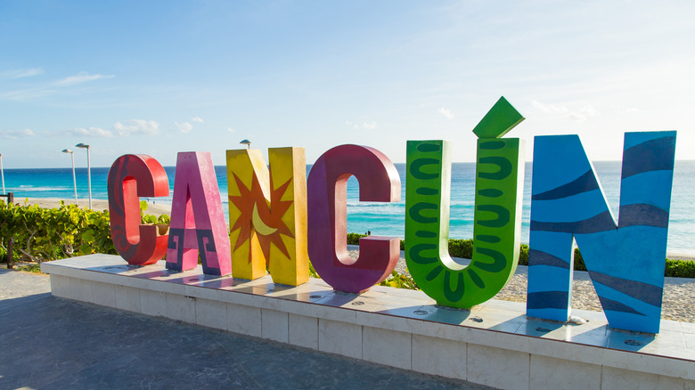 Colorful Cancun sign