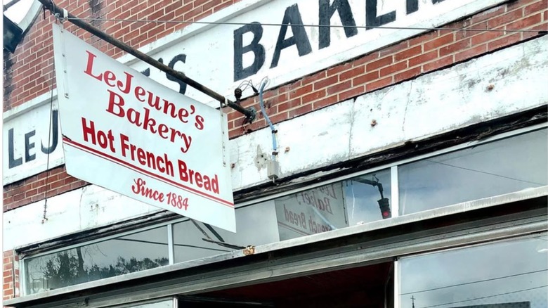 Front door of bakery in Jeanerette, LA