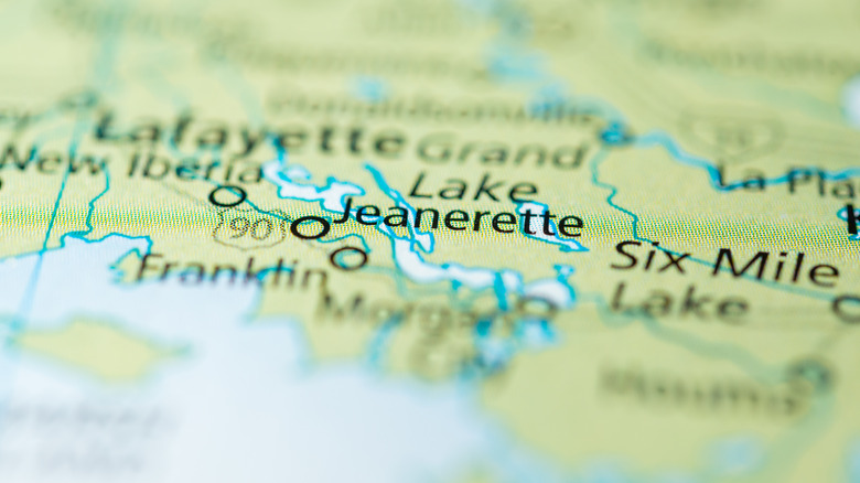 Jeanerette, Louisiana on a map