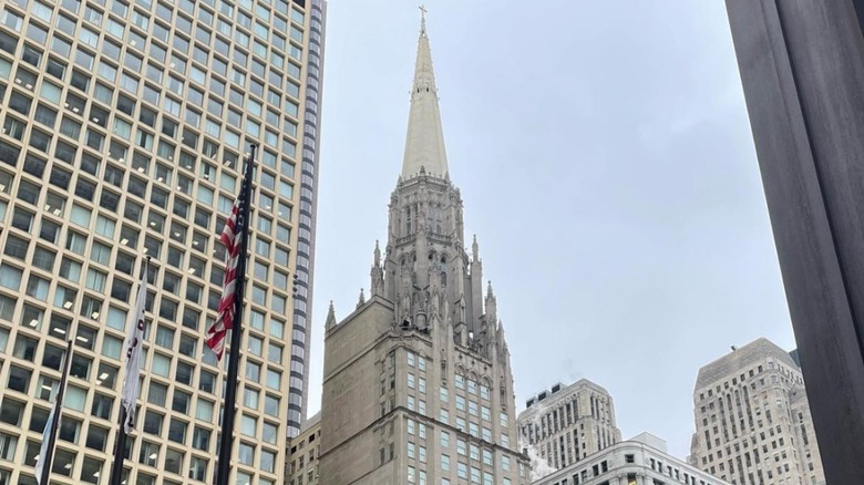 Spire of the Chicago Temple Building in the Chicago Loop