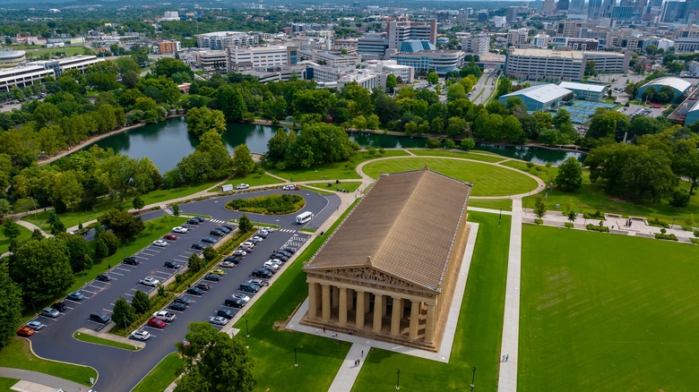 aerial view of Nashville Parthenon