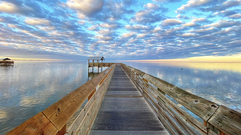 Texas' South Padre Island boardwalk over ocean