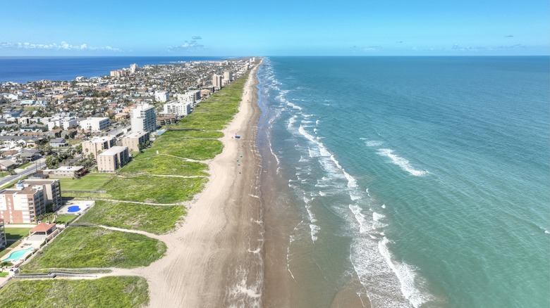 South Padre Island aerial beach landscape