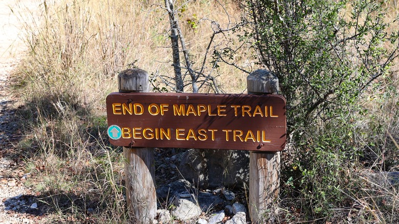 trail signs in Texas park