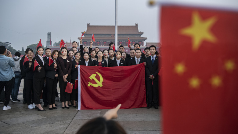 Flag raising in Tiananmen Square