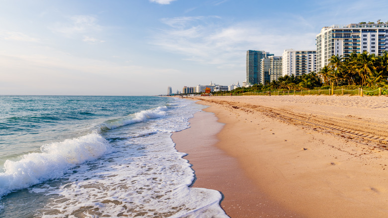 An empty beach on the Florida coast