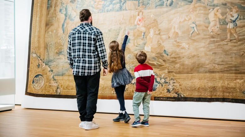 A family visits a museum