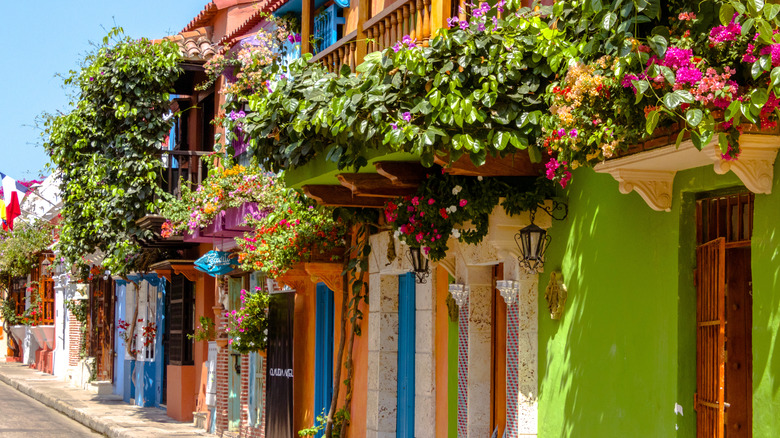 Colorful houses in Cartagena, Colombia