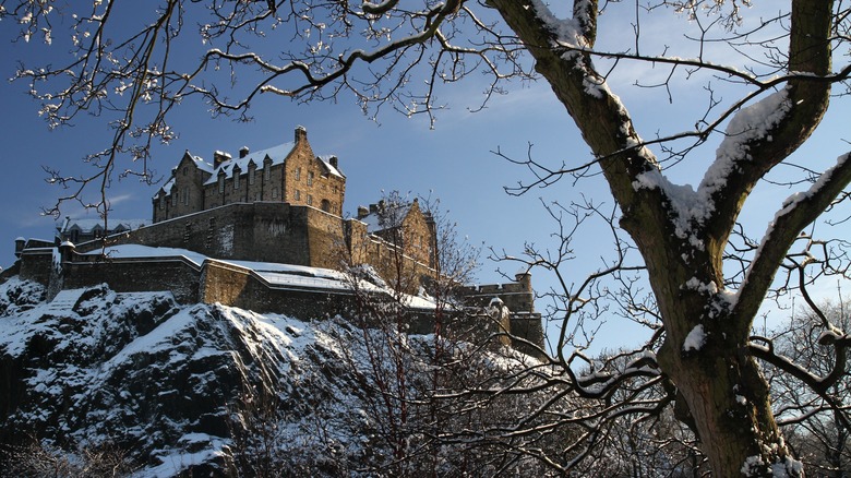 Edinburgh Castle in winter.