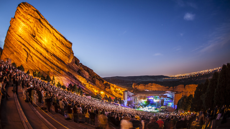 Red Rocks Amphitheater at night