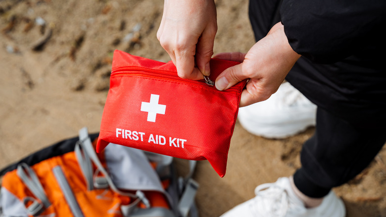 First aid kit at beach