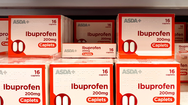 Ibuprofen boxes at store