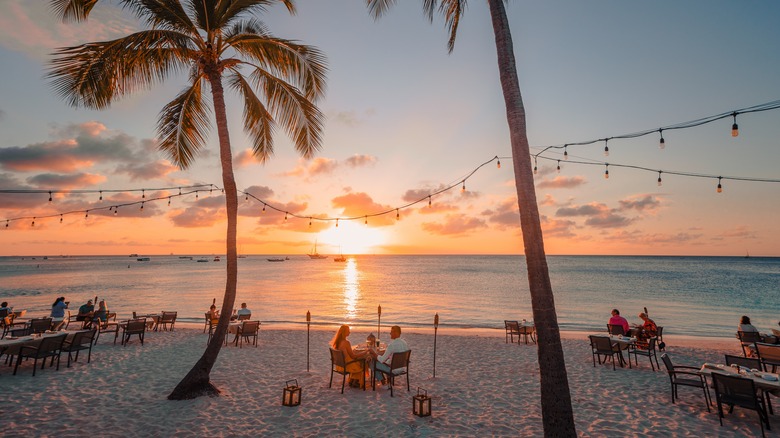 Dining on the beach at Atardi in Aruba