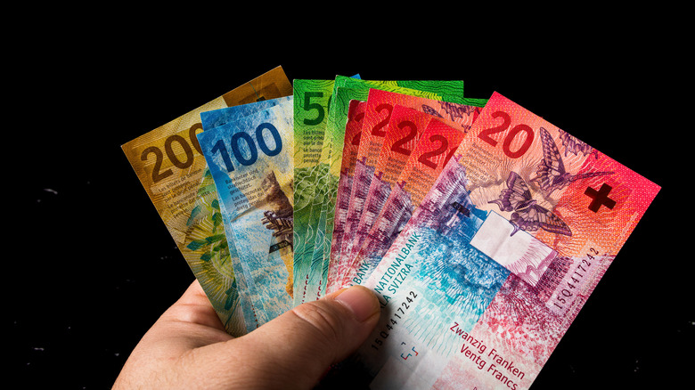 Swiss franc banknotes