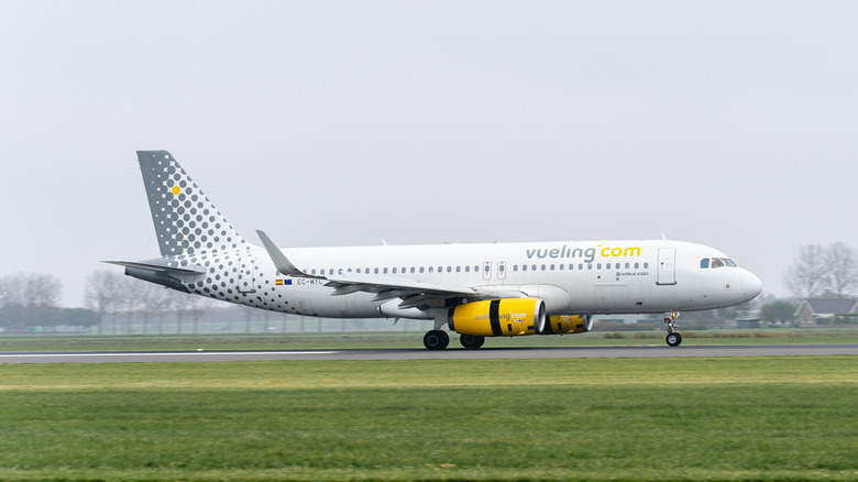 Vueling plane landing in Netherlands