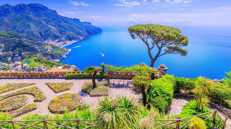 Italian balcony overlooking Amalfi Coast