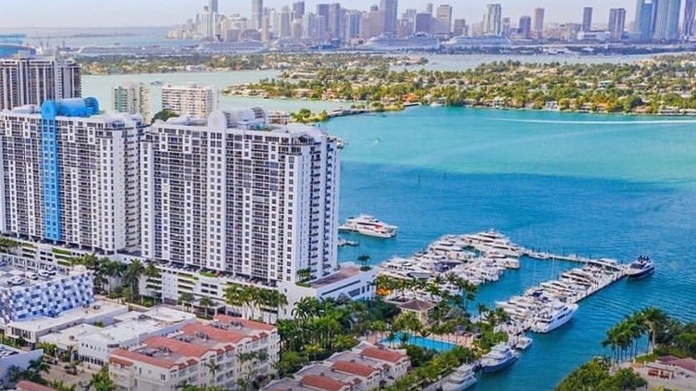 Aerial view of the Sunset Harbour area of South Beach