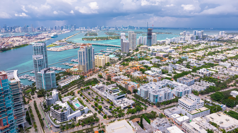 Aerial view of South Beach, Miami, Florida