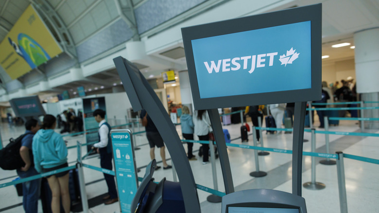 WestJet signage at the Toronto Airport