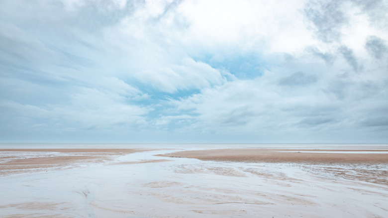 Tidal flats on the beach in Brewster, Massachusetts