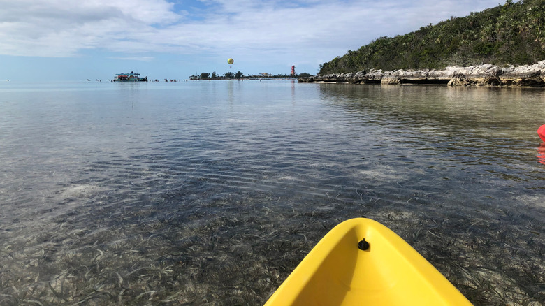 Kayak on water of Bahamas