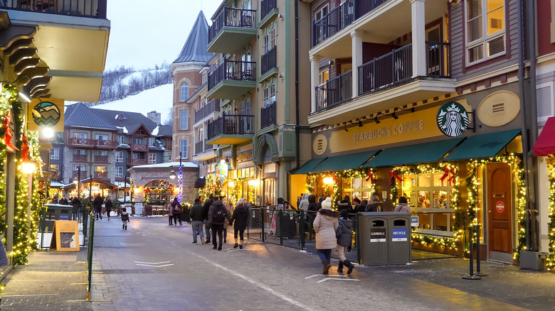 Blue Mountain Village in Ontario during winter.