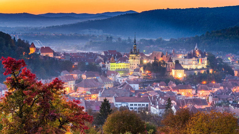 Sighisoara sunset in Romania