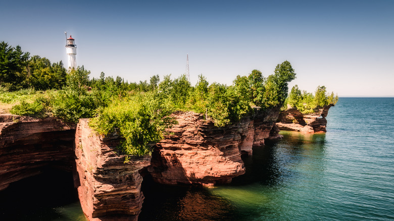 Sandy cliffs on a lakeshore