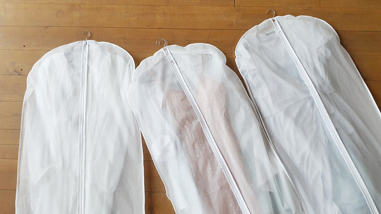 gowns in garment bags