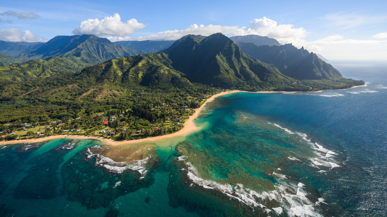 aerial view of Hawaiian island