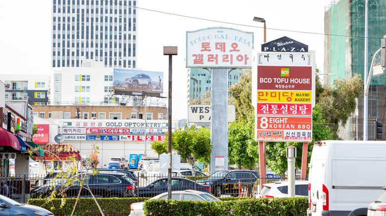 Shops in Koreatown, Los Angeles