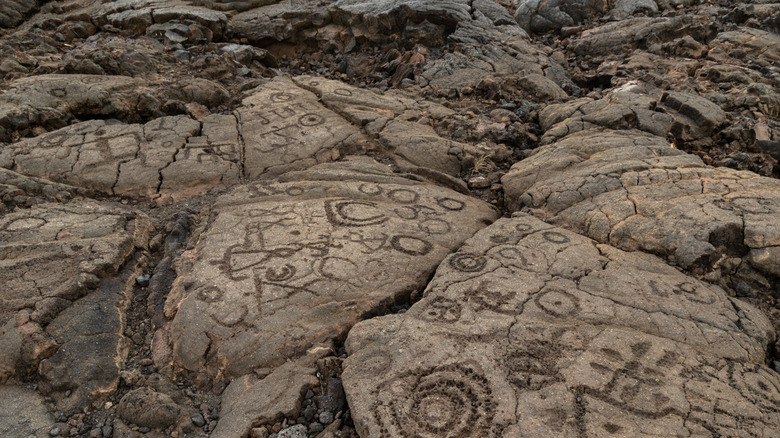 Petroglyphs at Waikoloa Petroglyph Preserve