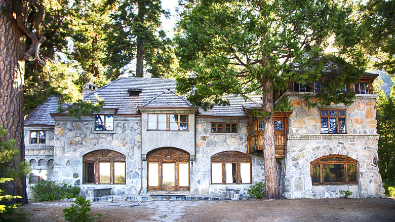 Exterior of Vikingsholm Castle in Emerald Bay State Park at Lake Tahoe