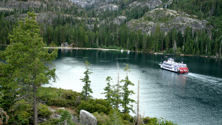 Cruise ship in the waters of Emerald Bay State Park