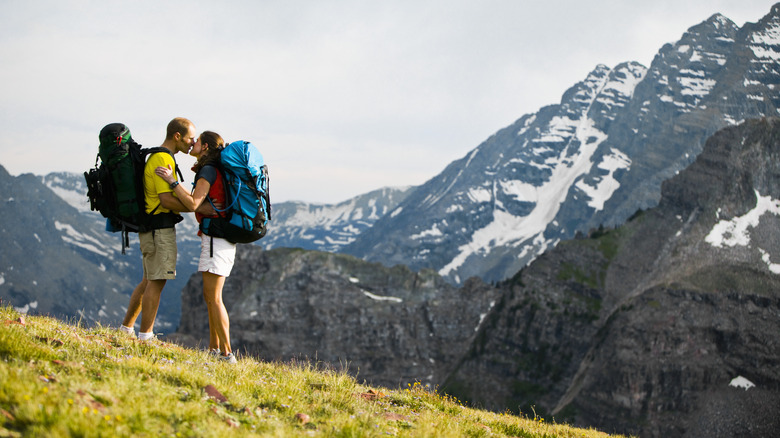 backpackers at Maroon Bells